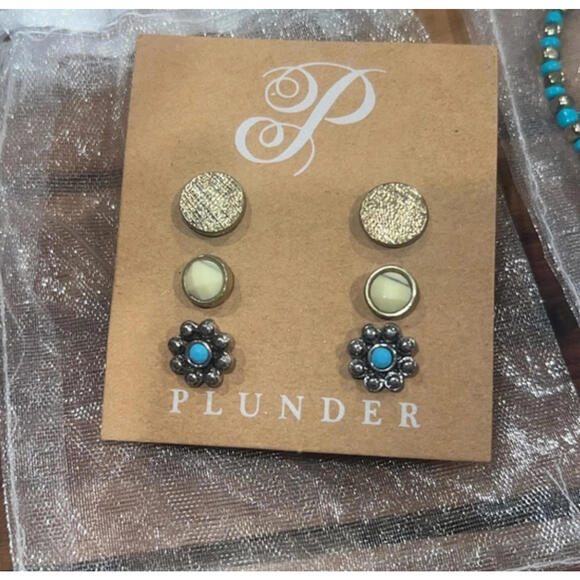 Plunder Posse Jewelry Bundle Necklace Bracelet Earring Set New Turquoise - Picture 4 of 5